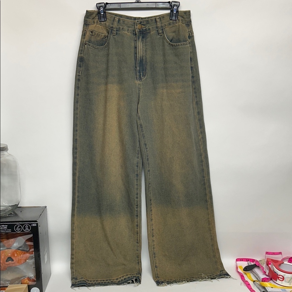 Wide-Leg Distressed Jeans size 6 X star series streetware